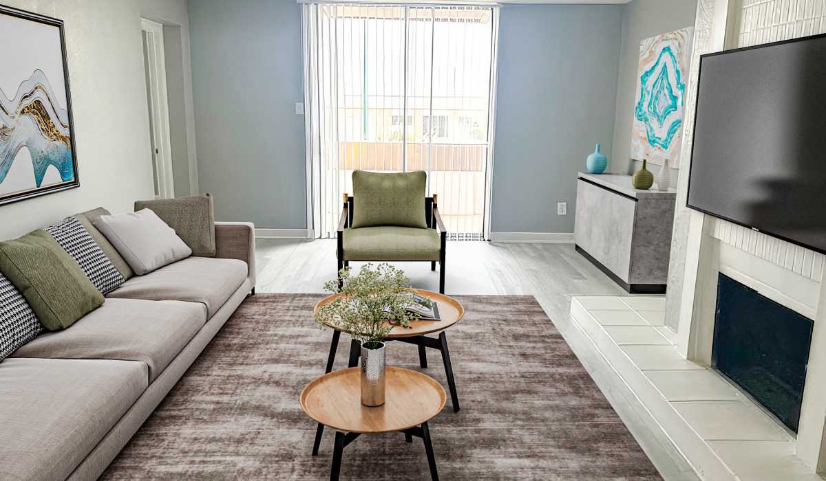 Cozy living room at Cliffside at Mountain Park in El Paso, Texas