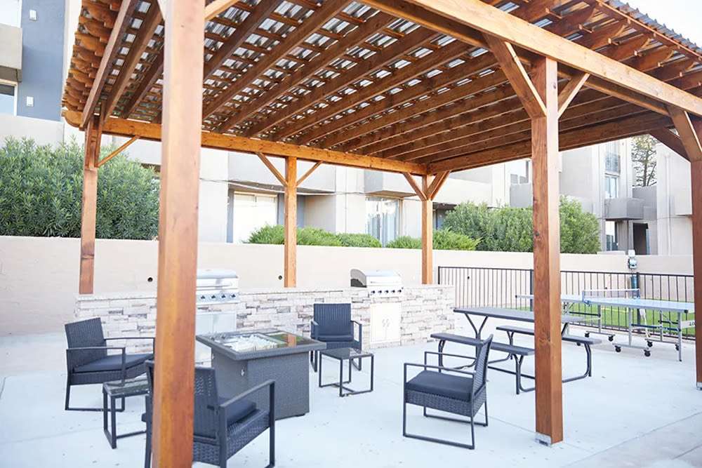Pergola over the BBQ pit at Cliffside at Mountain Park in El Paso, Texas